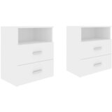  The Living Store Nočna omarica 2 kosa bela 50x32x60 cm - Nočna Omarica, (21500201) | Shoptok.si