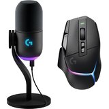 Logitech G komplet brezžične igralne miške G502 X Plus in žičnega mikrofona Yeti GX črne barve Cene