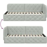  Kutni okvir kreveta Svijetlo siva 100 x 200 cm Baršun | shoptok.hr