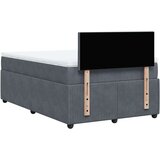 vidaXL Box spring postelja z vzmetnico temno siva 120x200 cm žamet | Shoptok.si