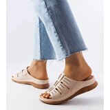 Gemre Beige Wedge Flip-Flops Jersey | shoptok.hr