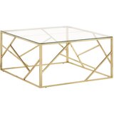 Furnova Klubska mizica zlata nerjaveče jeklo in kaljeno steklo, (21913455) | Shoptok.si