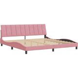 Okvir za krevet s uzglavljem ružičasti 200x200 cm baršunasti | shoptok.hr
