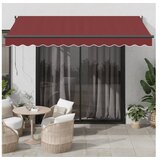 vidaXL Tenda na ručno uvlačenje bordo 350 x 250 cm u