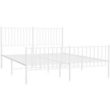 Metalni okvir kreveta uzglavlje i podnožje bijeli 150 x 200 cm | shoptok.hr