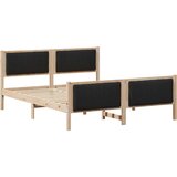 Okvir kreveta Smeđa i crna 150 x 200 cm Masivna borovina | shoptok.hr