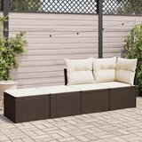  2-dijelni set vrtnih sofa poliratan i bagrem s jastucima smeđi | shoptok.hr