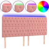  LED uzglavlje ružičasto 200x7x118/128 cm baršunasto | shoptok.hr