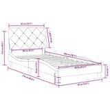 vidaXL okvir za krevet s uzglavljem svjetlosivi 80 x 200 cm baršunasti | shoptok.hr