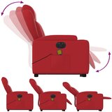  Električni masažni naslonjač na podizanje umjetna koža crveni | shoptok.hr