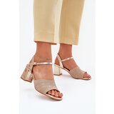 Boto Women's Sandals With Block Heel Gold Sarena | shoptok.hr