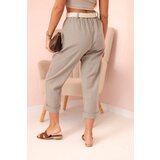 Kesi Włoski Women's linen cotton pants with a belt fango | Shoptok.si