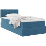  s od storage s uzglavljem Tamno plava 90 x 190 cm Baršun | shoptok.hr