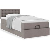  Otomanski okvir kreveta s madraca smeđesivi 80x200cm od tkanine | shoptok.hr