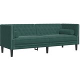vidaXL 3-dijelni kauč Chesterfield s jastučićima od tamnozelenog | shoptok.hr