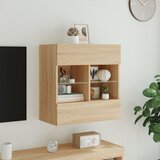  Zidni TV ormarić s LED svjetlima boja hrasta 58,5x30x60,5 cm Smeđa | Shoptok.si