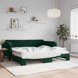  Dnevni krevet na razvlačenje tamnozeleni 100x200 cm baršunasti | shoptok.hr