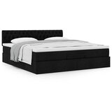  Otomanski krevet s madracem crni 180x200cm od tkanine | shoptok.hr