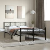 vidaXL Kovinski posteljni okvir z vzglavjem in vznožjem črn 160x200 cm | Shoptok.si