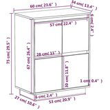  Komoda bela 60x34x75 cm trdna borovina, (20654796) | Shoptok.si