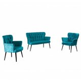Atelier Del Sofa sofa i dve fotelje paris black metal petrol blue Cene
