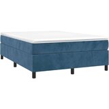  Box spring postelja z vzmetnico temno modra 140x200 cm žamet, (20791062) | Shoptok.si