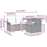 vidaXL set od 5 delova vrtnog sofa s jastučićima crni poli ratan akacija | shoptok.hr