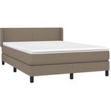  s oprugama i madracem smeđesivi 140 x 190 cm od tkanine | shoptok.hr