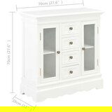  Komoda bela 70x28x70 cm iz trdne borovine | Shoptok.si