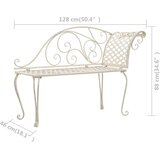 vidaXL Vrtna ležaljka 128 cm metalna antikna bijela | shoptok.hr