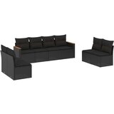  8-dijelni set vrtnih sofa od poliratana s jastucima crni | shoptok.hr