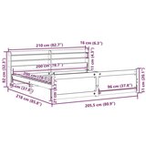 Okvir kreveta s uzglavljem 200 x 200 cm od masivne borovine | shoptok.hr