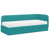  Kutni okvir kreveta s madracem Tirkizna 80 x 200 cm Baršun | shoptok.hr