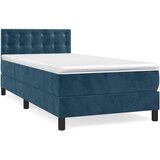Box spring krevet s madracem tamnoplavi 80 x 200 cm baršunasti | shoptok.hr