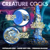 XR Brands Creature Cocks Kraken - spiralni dildo z roko hobotnice - 21 cm (zlato-modra) | Shoptok.si