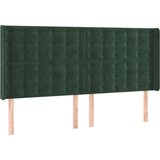  Uzglavlje s ušima tamnozeleno 183x16x118/128 cm baršunasto | shoptok.hr