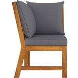 Maison Chic Sekcijski kotni kavč - Sofa - Kanape s temno sivo blazino trden akacijev les, (21727696) | Shoptok.si