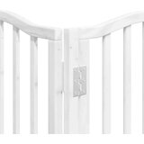 vidaXL Ograda za pse z vrati zložljiva 15 panelov bela 750 cm les | Shoptok.si