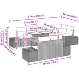  Set vrtnog kauča Set od 9 Siva s crnim jastučićima | shoptok.hr