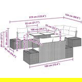  vrtni kavč set Set 9 Siva z črnimi blazinami, (22064989) | Shoptok.si
