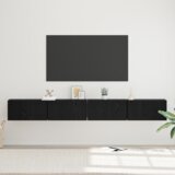 vidaXL Set TV komoda 4 pcs Crni hrast Srednja 30 x 60 x 30.5 cm | shoptok.hr