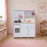  Otroška lesena kuhinja za igro - bela/roza | Shoptok.si