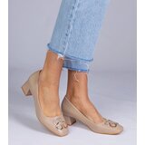 Gemre Brown low heel pumps with rhinestones Cahes | Eponuda.ba