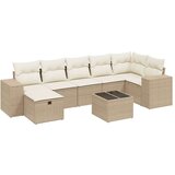  8-dijelni set vrtnih sofa od poliratana s jastucima bež | shoptok.hr