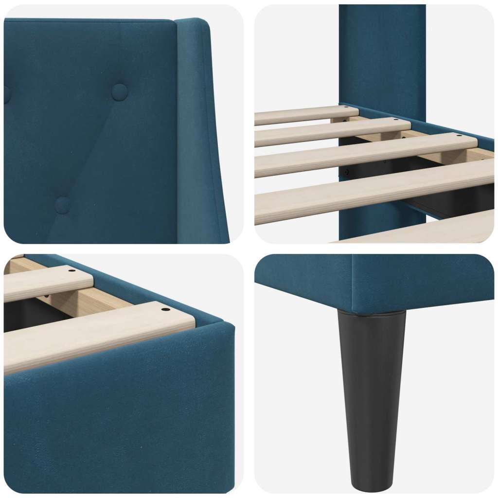  Okvir za krevet s uzglavljem Plava 200 x 200 cm Baršun - Plava 200 x 200 cm | shoptok.hr