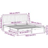  Okvir za krevet s uzglavljem Smeđa 180 x 200 cm tkanina | shoptok.hr