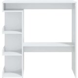 vidaXL Barski stol sa stalkom za pohranu sjajni bijeli 100x50x101,5 cm | shoptok.hr