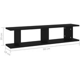  Zidne police 2 kom crne 90 x 18 x 20 cm konstruirano drvo | Eponuda.ba