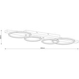  LED stropno svetlo MELISA LED/35W/230V 26,5x95 cm borovina | Eponuda.com