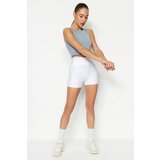 Trendyol White Stitch Detail Gatherer Sports Shorts Tights cene